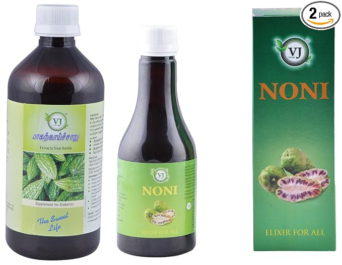 V.J.Herbals Bitter Gourd Juice + Noni Elixir For All- 500Ml + 300Ml