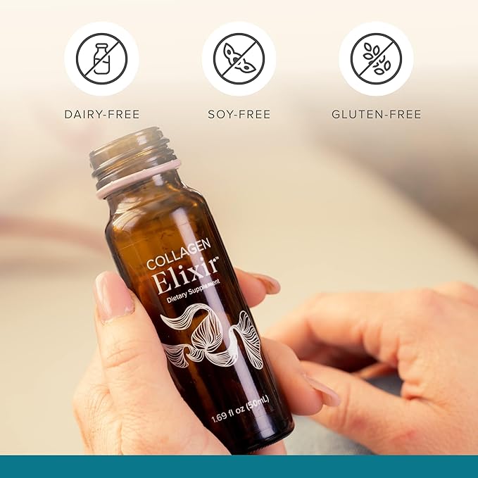 Isagenix Collagen Elixir - Drink with Marine Collagen Peptides - Support a Youthful Appearance with Vitamin C Zinc &amp Biotin - 50 mL