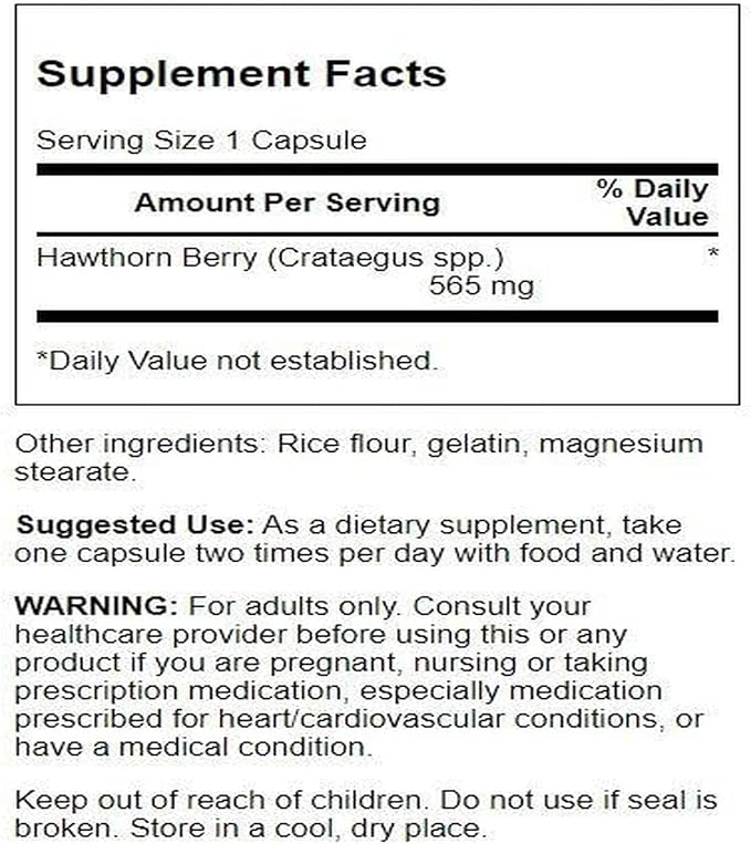 Swanson Hawthorn Berry Supplement- Antioxidant Flavonoids (250 Capsules 565 mg Each) 2 Pack