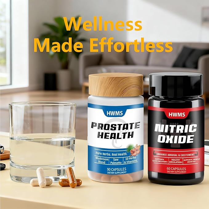 Prostate HealthSupportSupplementNitricOxide Booster Bundlefor MenSupports Prostate Health 90 +60 Capsules(1 MonthSupply)