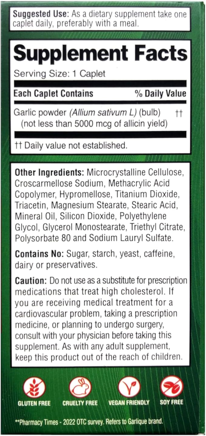 Garlique Caplets 60 Tablets (Pack of 3)