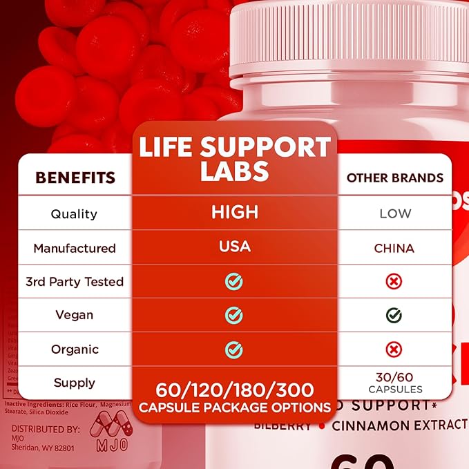 Life Support Labs Capsules Official LifeSupportLabs Blood Health Pills with All Natural Ingredients Life Support Labs Advanced Health &amp Wellness with Premium Vitamins for Women &amp Men (60 Cap