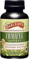 Barlean's Olive Leaf Complex Softgels Immune Support Supplement with 90 mg Oleuropein Antioxidants Concentrated Heart Health and Immunity Booster Pills 60 Count