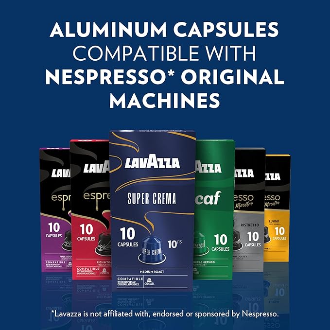 Lavazza Espresso Favorites Collection of Aluminum Capsules Compatible with Nespresso* Original Machines Contains Light Medium and Dark Espresso Roast (60 Capsules)