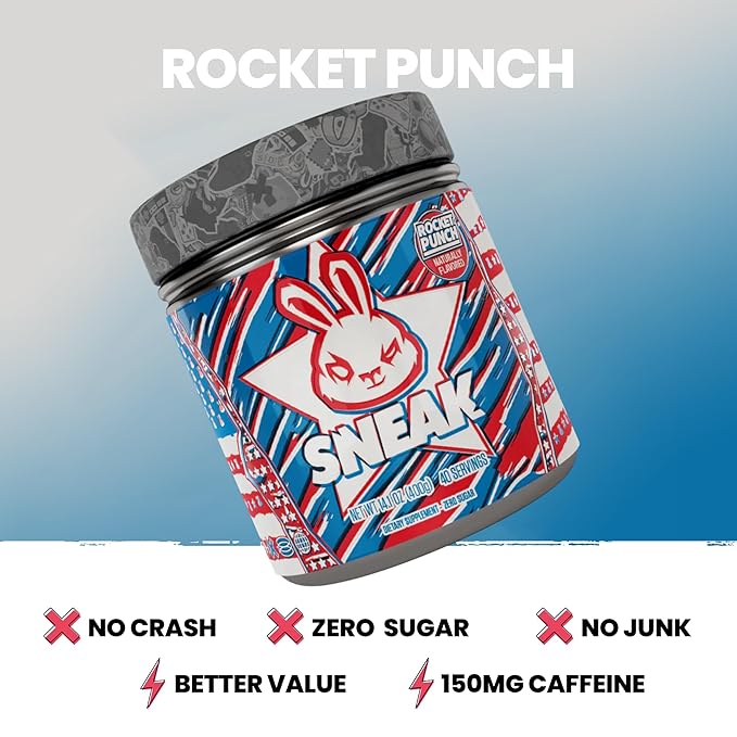 SNEAK Energy Drink Powder | Rocket Punch | No Sugar. No Nasties. Just Natural Caffeine Focus-Boosting Nootropics | 40 Servings