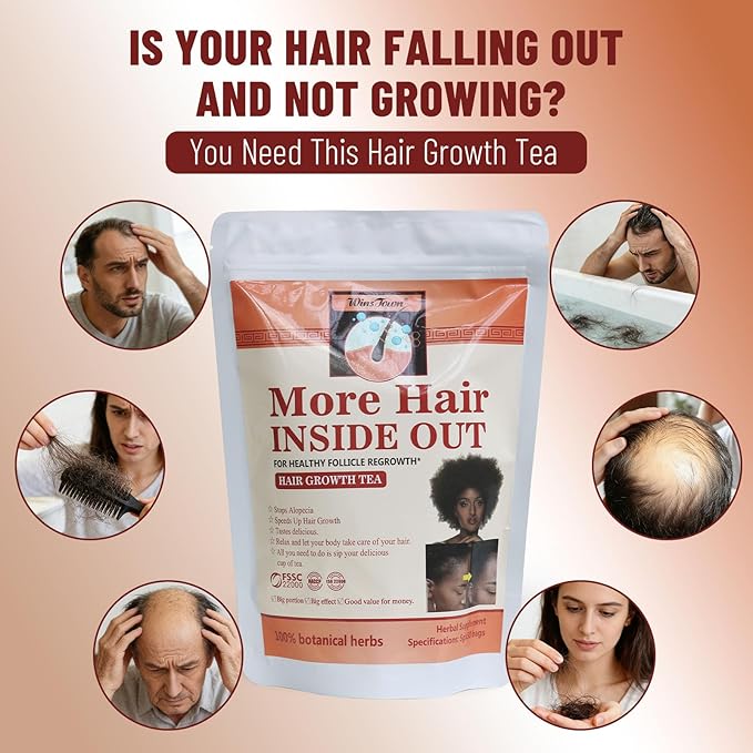 Hair Growth Tea More Hair Inside Out for Healthy Follicle Regrowth 30 Tea Bags