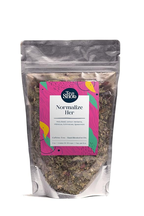 Tea Snob's Normalize Her blend 2 oz of delicious refreshing spearmint and other herbs for women's health hand blended caffeine free