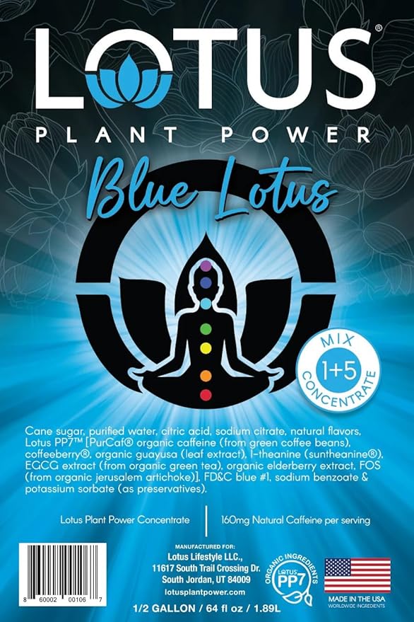Lotus Energy Drink Concentrate 64 fl oz (White &amp Blue) Pack of 2