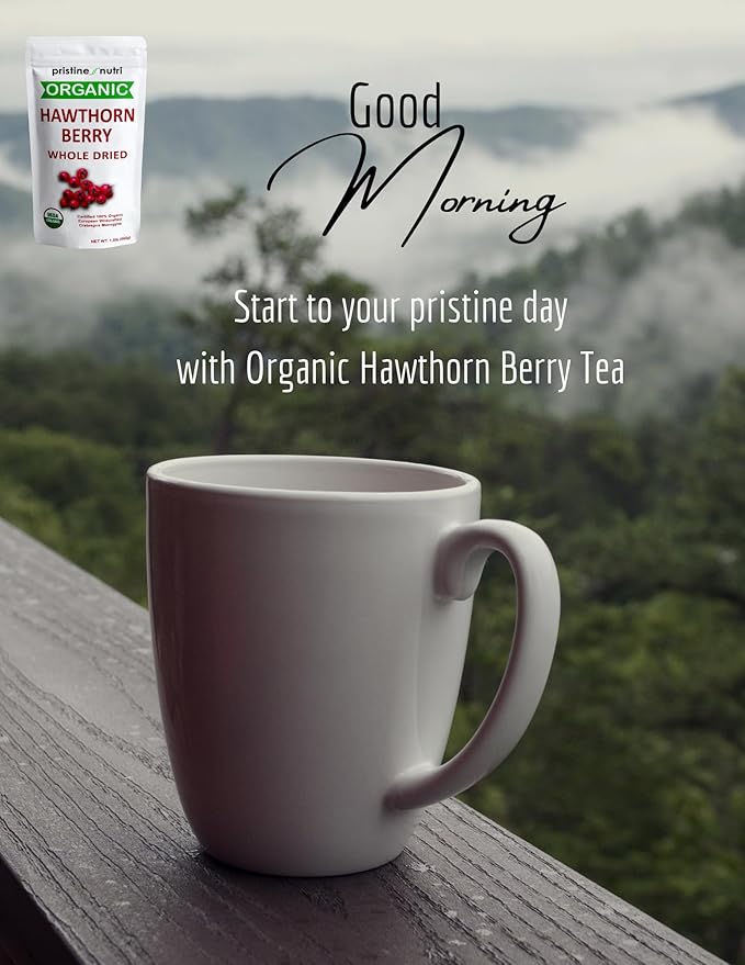 1.5 lbs (24 oz) 100% Organic Hawthorn Berries Dried Bulk | Make Hawthorn Berry Tea | European Wildcrafted Berries | Make Wellness Tea for Heart Support Blood Pressure and Stress Relief