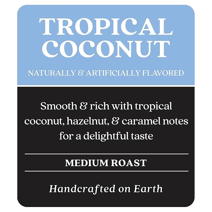 Copper Moon Single Serve Coffee Pods For Keurig K-Cup Brewers Medium Roast Tropical Coconut Blend 72 Count