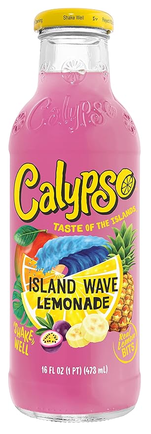 Calypso Lemonade 6 Flavor Variety Pack Made with Real Fruit 16 Fl Oz Glass Bottles (Pack of 6)