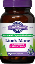 Oregon's Wild Harvest Lion's Mane Organic Herbal Supplement Vegan Capsules 90 Count
