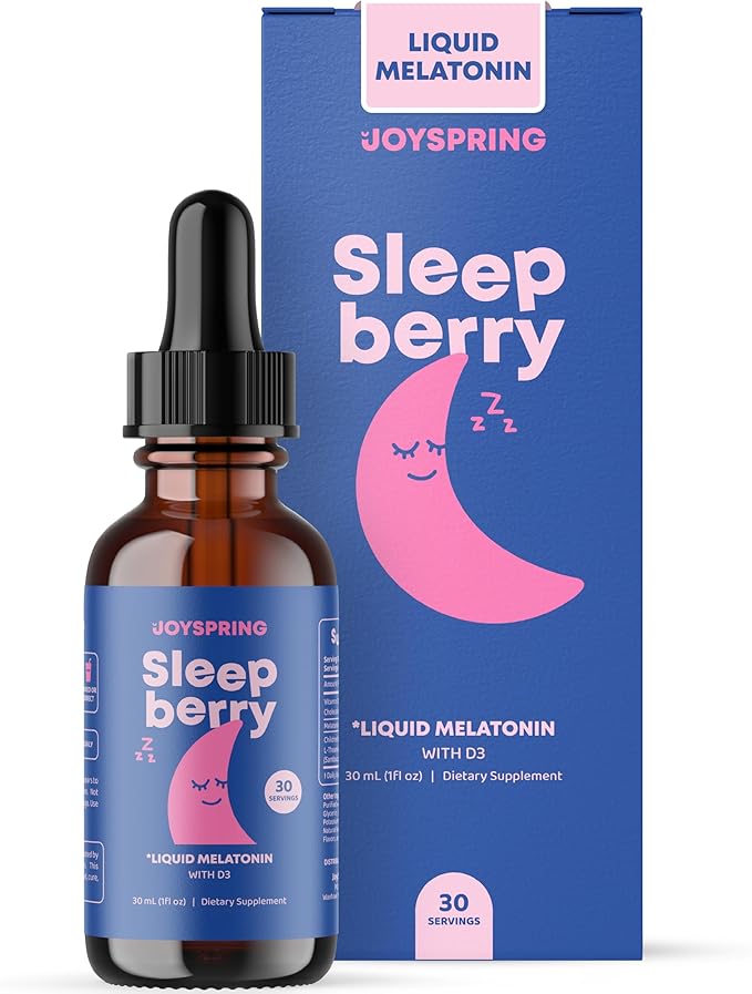 JoySpring SleepBerry Liquid Melatonin for Kids and Glutathione Liquid for Kids