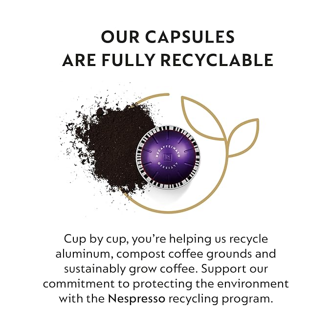 Nespresso Capsules VertuoAltissio DecaffeinatoDark Roast Espresso50-Count Espresso PodsBrews 1.35 oz.(Pack of 2)