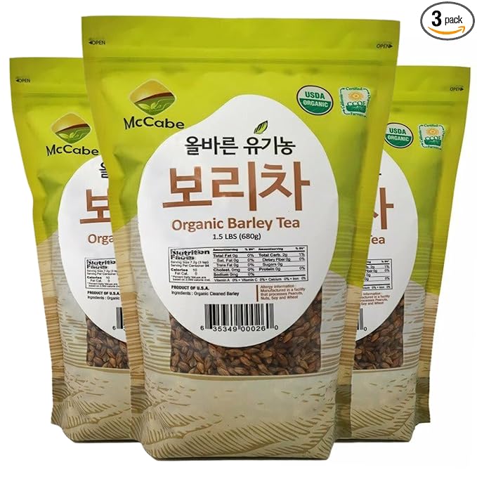 McCabe Organic Barley Tea - Rich with Fiber &amp Minerals | USDA and CCOF Certified Organic Tea | Product of USA | 1.5 lbs (Pack of 3)