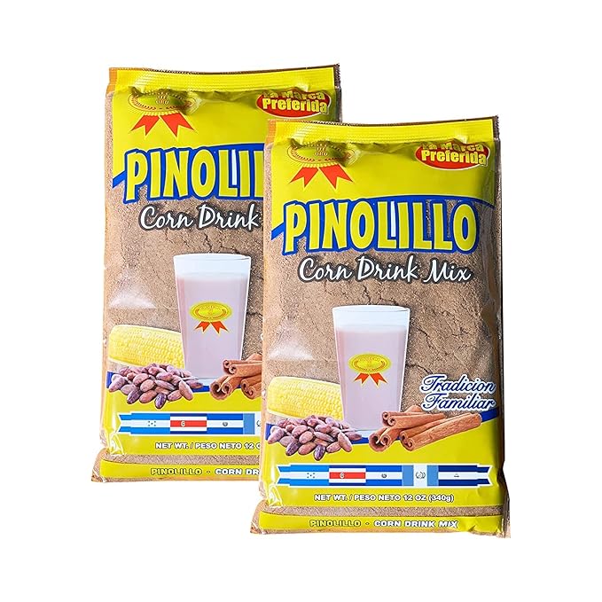 Pinolillo Nicaraguense - Traditional Corn Drink Mix from Nicaragua - Corn Cocoa Cinnamon Beverage - Cosecha de Oro - 12 oz 340g (2 Pack)