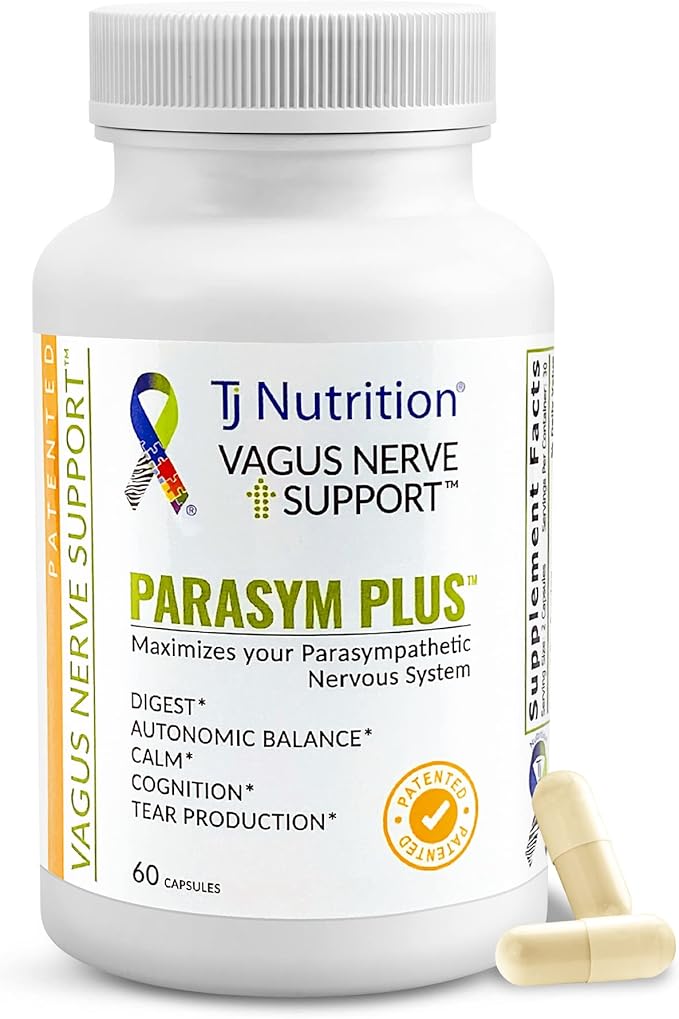 Parasym Plus Vagus Nerve Support Patented Digestive Nutritional Supplements Energy Booster for Men and Women Memory Supplement for Brain Gentle Immune System Support 60 Capsules