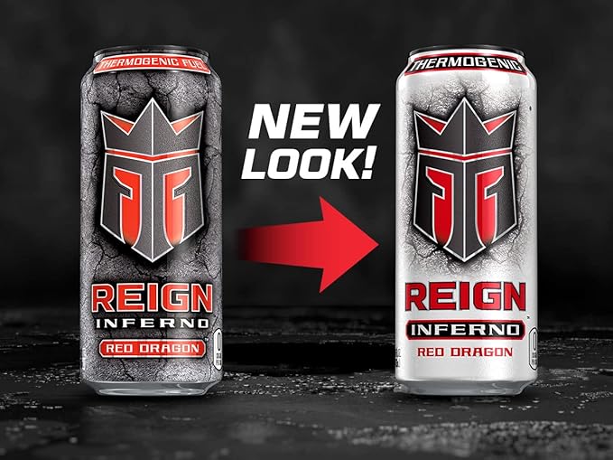 Reign Inferno Red Dragon Thermogenic Fuel Fitness and Performance Drink 16 Fl Oz (Pack of 12)