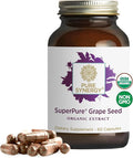 Pure Synergy SuperPure Grape Seed Extract | Organic Grape Seed Polyphenols Supplement with Whole Fruit | for Heart Health Skin and Healthy Aging Support (60 Capsules)
