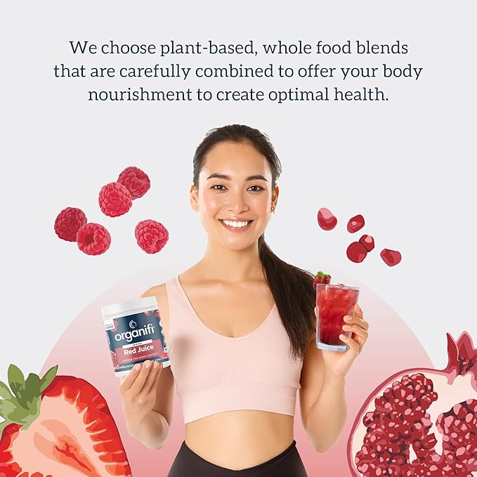 Organifi Red Juice - Energy Powder Reduces Afternoon Crashes and Boosts Digestion and Immune System 30 Servings