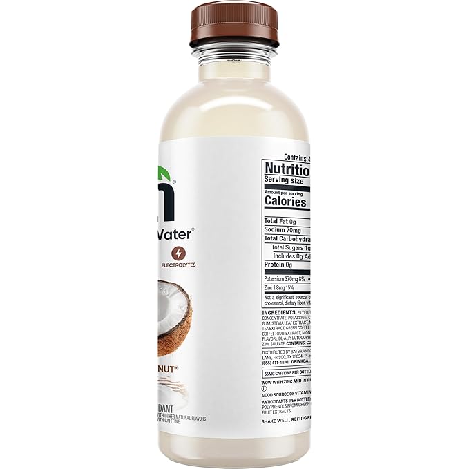 Bai Antioxidant Infused Water Beverage Molokai Coconut with Vitamin C and No Artificial Sweeteners 18 Fluid Ounce Bottle 12 Pack