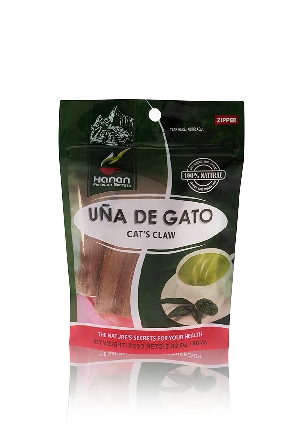Hanan Peruvian Secrets Una De Gato Herbal Tea | 100% Natural Cat’s Claw Bark | 2.82oz / 80g | Naturally Aids in Supporting a Healthy Immune System - 6 Pack