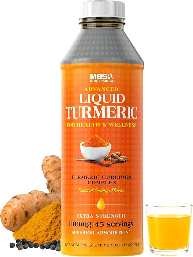 Advanced Liquid Turmeric – High Absorption Curcumin with Black Pepper &amp Vitamin D3 for Maximum Bioavailability – Joint Inflammation &amp Immune Support – 20 fl oz