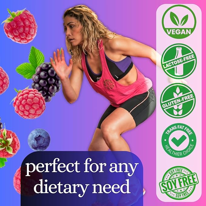 DrinkFit Fruit Smoothie | Real Fruit Puree Low Sugar Gluten:Free &amp Non:GMO Wildberry Smoothie : Makes 32 Smoothies 64 Fl Oz with Dispensing Pump (Wildberry)