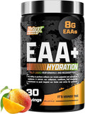 Nutrex Research EAA Hydration | EAAs + BCAA Powder | Muscle Recovery Strength Muscle Building Endurance | 8G Essential Amino Acids + Electrolytes | 30 Servings It's Mango Time