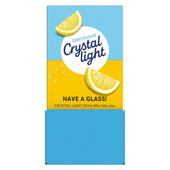 Crystal Light Drink Mix 120 Packets for Convenient On-the-Go Flavorful Hydration Lemonade Natural Flavor with other natural flavor Zero Sugar 0.14 oz each