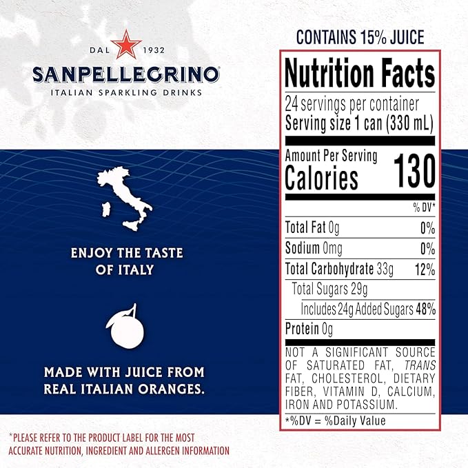 San Pellegrino Sparkling Fruit Beverages Variety Pack - 11.15 Fl Oz Cans (12 Pack)