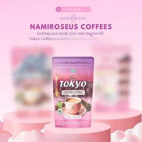 20 Sachets Nami-roseus Tokyo Vanilla Coffee Mix with Glutathione Collagen &amp Chia Seeds