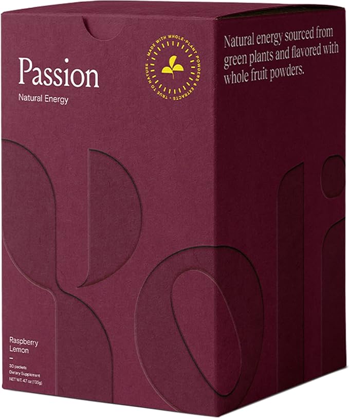 Yoli® Passion Energy Drink Powder Mix - Natural Energy Drink Mix for Endurance and Stamina 30 Packets - Raspberry Lemon