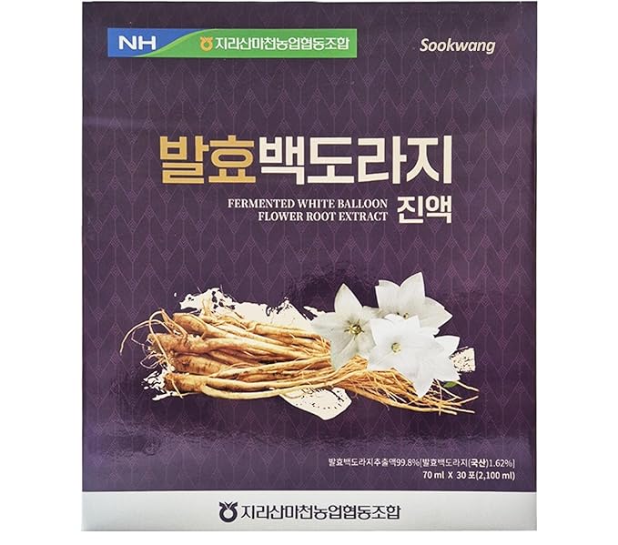 Sookwang Fermented Korean Balloon Flower Root Herbal Tea Natural Soothing Traditional Herbal Drink for Daily Wellness_70ml (2.4 oz) x 30 Packs