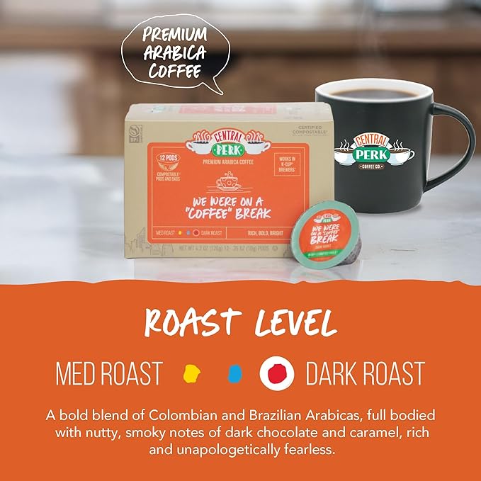 Central Perk Single Serve Coffee Pods Compatible with K-Cup Brewers Variety Pack - 100% Arabica Beans Medium Medium Dark &amp Dark Roast Blends How You Doin Pivot &amp We Were On a Coffee Br