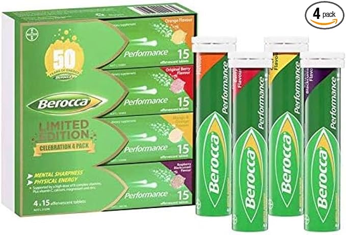 Berocca Performance Effervescent Tablets 60 Count Limited Edition Celebration Pack