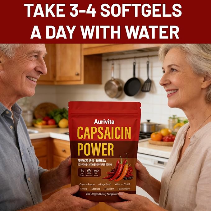 Capsaicin Power Capsaicin Softgels Cayenne Pepper &amp Beetroot Extracts with Vitamin D3+k2 240 Softgels (2 pcs)