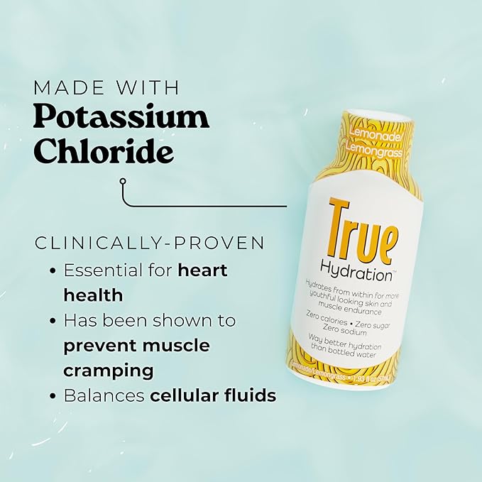 True Hydration Shots Lemonade Lemongrass Flavor – 12 Pack of 1.93 fl oz – Electrolytes – Amino Acids – Zero Sugar – Zero Sodium – Vegan – Gluten-Free Hydration