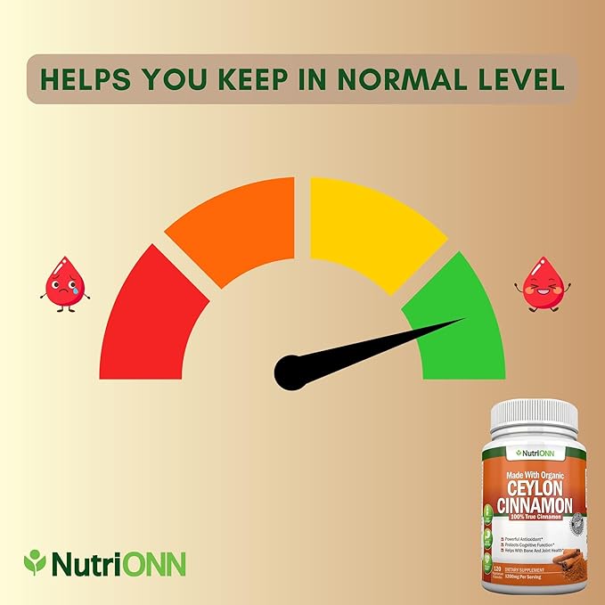 Organic Ceylon Cinnamon 1200 mg | 120 Vegan Capsules | True Cinnamomum verum from Sri Lanka | Non-GMO Third-Party Lab Tested Low Coumarin GMP Certified