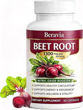 Beetroot Capsules Containing 1300mg of Beetroot Per Serving Help Boost Energy and Improve Blood Circulation Vegan Non-GMO and Gluten-Free - 60 Capsules