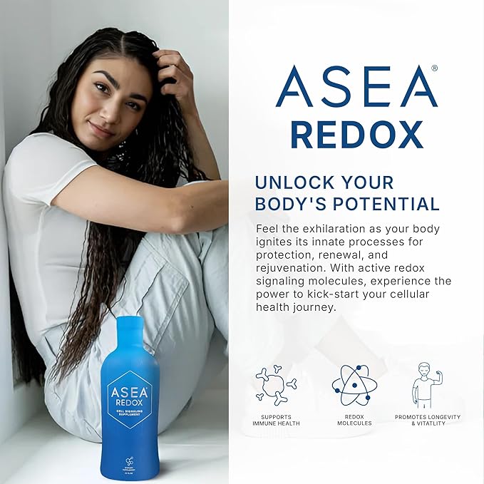 ASEA - Asea Redox - Redox Molecules for Cellular Health &amp Communication - Supports Immune Brain Heart &amp Hormonal Function - 4Pack