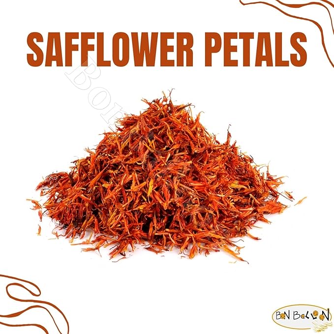 Pure &amp Natural Safflower Petals Loose Carthamus Tinctorius Dry Dried Fresh Herbal Herb Herbs Soaked Tea Cooking Seasoning Spice Spices No Preservatives Halal (17.64 oz / 500 gm) عصفر