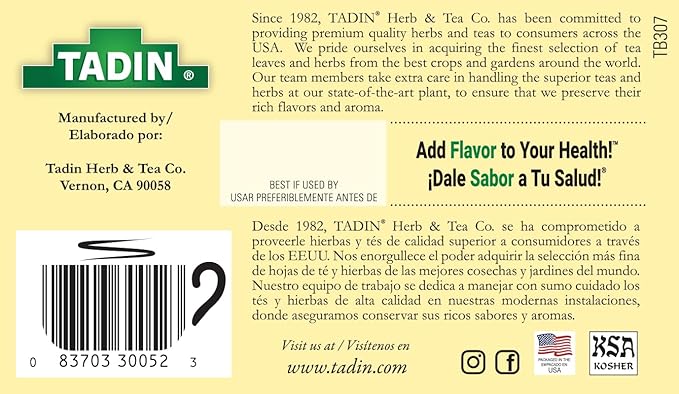 Tadin Pineapple Herbal Tea Contains Caffeine Individually Wrapped Tea Bags Best Hot or Iced 24 Tea Bags Per Box Pack of 6