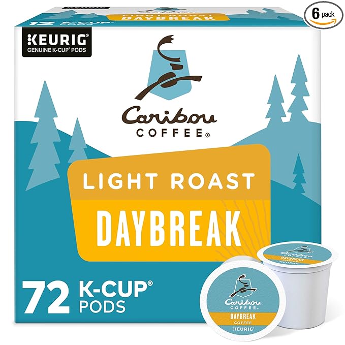 Caribou Coffee Daybreak Morning Blend Keurig Single-Serve K-Cup Pod Light Roast Coffee 72 Count