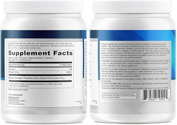 Ultra Pure Collagen Peptides Powder Hydrolyzed Proteins are Vital Proteins for Skin Hair Nails and Joint Health Keto Paleo Friendly Non-GMO Gluten Free 25 20mg Servings 1 Container