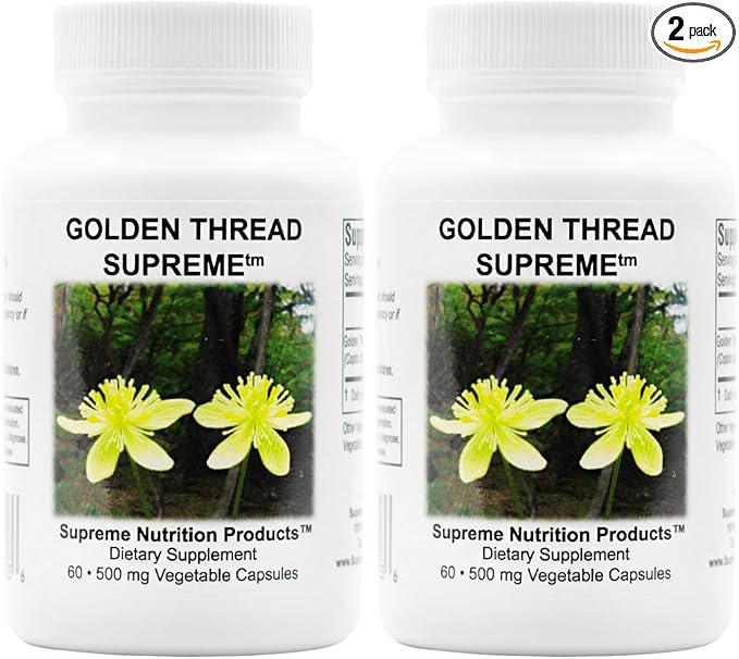 Supreme Nutrition Golden Thread Supreme 60 Pure Coptis Chinensis Vegetarian Capsules (Pack of 2)