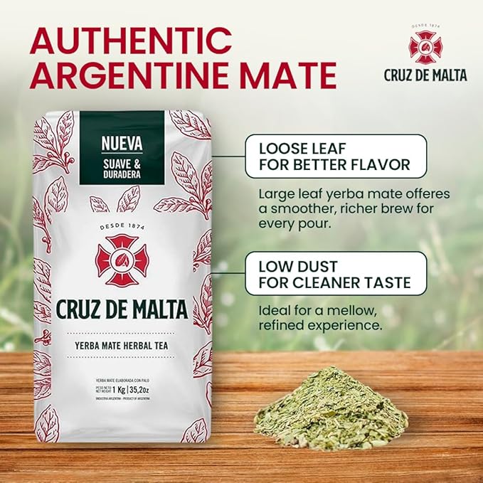 YERBA MATE CRUZ de MALTA 2.2lb 1 kilo (Pack Of 2)