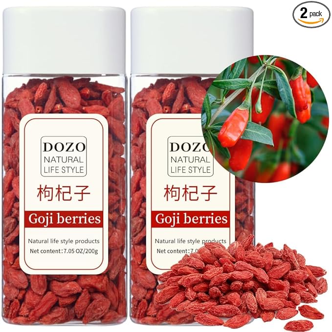 DOZO Goji Berries Premium Wolfberry |Sun-Dried Goji Berry Extra Large Great Food for Snack＆Smoothies Non-GMO No Additives 14.1oz/400g 枸杞子 红枸杞