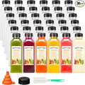 BAKHUK 36pcs 16oz Empty Plastic Juice Bottles with Caps Reusable Clear Bulk Beverage Containers for Juice Milk Smoothie and Other Beverages