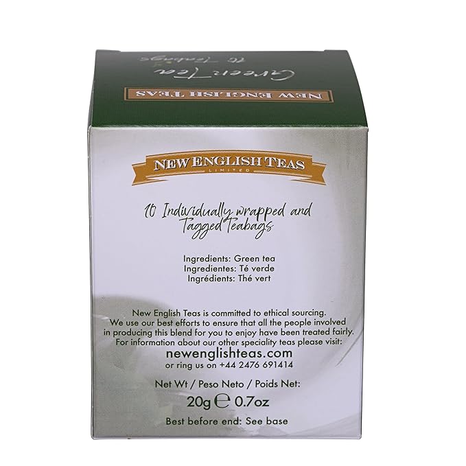New English Teas Fruit &amp Herbal Tea 120 Teabags 12 Packs of 10 Individually Wrapped Tea Bags Naturally Caffeine Free (Green)